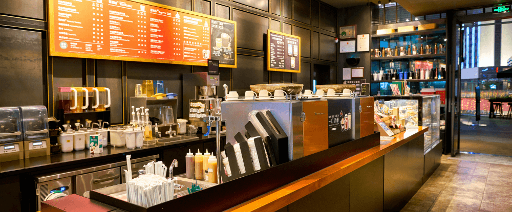 Typische Innenansicht Coffee Bar Franchise