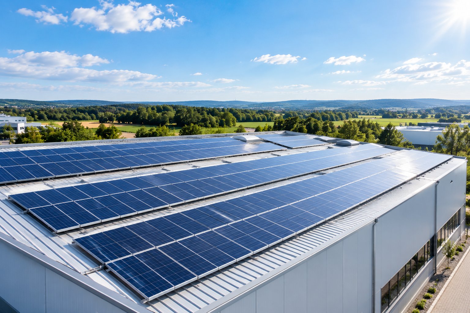 Gewerblicher Photovoltaik-Systemanbieter mit eigener Elektrotechnik